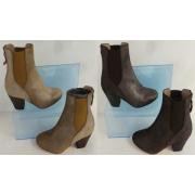 Wholesale One Off Joblot Of 8 The Jacksons Phoebe Split Suede + Foil Heels Taupe & Moka