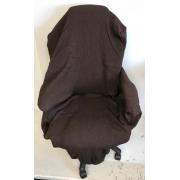 Wholesale One Off Joblot Of 28 Brown Elasticated Textured Arm Chair Covers