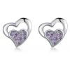 One Off Joblot Of 11 MBLife 925 Sterling Silver Purple Heart Earrings