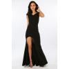One Off Joblot Of 6 Lucy Wang Black Maxi Dress With Front Split Sizes S-XL wholesale fashion