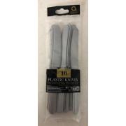 Wholesale Wholesale Joblot Of 100 Amscan Silver Plastic Knives 17.2cm (Pack Of 10)
