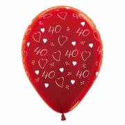 Wholesale Wholesale Joblot Of 20 Packs Of 25 Amscan 40th Anniversary Balloons Ruby 12"