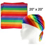 Wholesale Wholesale Joblot Of 26 Amscan Multi-Purpose Rainbow Bandana 20" X 20"