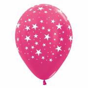 Wholesale Wholesale Joblot Of 30 Packs Of 25 Star Print Balloons 2 Shades Of Pink 12"