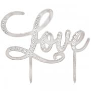 Wholesale Wholesale Joblot Of 30 Amscan Love Cake Topper In Silver 5" X 5.2"