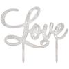 Wholesale Joblot Of 30 Amscan Love Cake Topper In Silver 5" X 5.2"