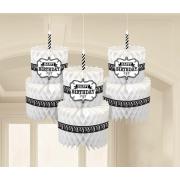 Wholesale Last Joblot Of 24 Amscan Honeycomb Birthday Cake Decorations (Pack Of 3)