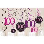 Wholesale Wholesale Joblot Of 30 Amscan 100th Birthday Swirl Decorations (Pack Of 12)