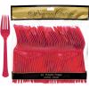 Wholesale Joblot Of 24 Amscan Heavy Weight Red Plastic Forks (Pack Of 48) wholesale party supplies