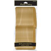 Wholesale Wholesale Joblot Of 40 Amscan Gold Colour Plastic Knives Reusable (Pack Of 20)
