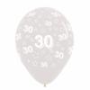 Wholesale Joblot Of 30 Packs Of 25 Amscan Clear 30th Birthday Balloons 12"