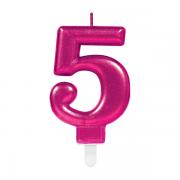 Wholesale Wholesale Joblot Of 36 Amscan Pink Metallic Finish #5 Birthday Candle 9cm