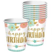 Wholesale Wholesale Joblot Of 60 Amscan Boho Girl Happy Birthday Party Cups (Pack Of 8)