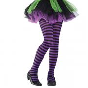 Wholesale Wholesale Joblot Of 50 Amscan Purple & Black Striped Tights 6/8 Years