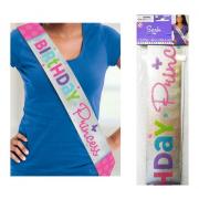 Wholesale Wholesale Joblot Of 48 Amscan Birthday Princess Sash Silver/Pink 60"