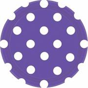 Wholesale Wholesale Joblot Of 72 Amscan Purple Polka Dot Paper Party Plates 9" (Pack Of 8)