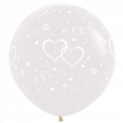 Wholesale Wholesale Joblot Of 20 Amscan Heart & Flowers Balloons Clear 36" (Pack Of 2)