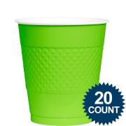 Wholesale Wholesale Joblot Of 35 Amscan Kiwi Colour Plastic Party Cups 354ml (Pack Of 20)