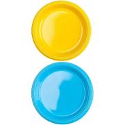 Wholesale One Off Joblot Of 40 Amscan Plastic Plates In 2 Colours 22.8cm (Pack Of 10)