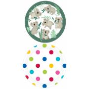 Wholesale One Off Joblot Of 29 Amscan Paper Party Plates - Dot And Koala 9" (Pack Of 8)