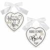 One Off Joblot Of 36 Amscan Here Comes The Bride Reversible MDF Sign wholesale party