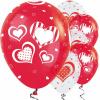 Wholesale Joblot Of 16 Packs Of 25 Amscan Polka Heart Balloons Red & White 12