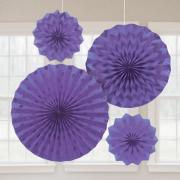 Wholesale Wholesale Joblot Of 20 Packs Of 4 Amscan Purple Paper Glitter Fans
