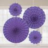 Wholesale Joblot Of 20 Packs Of 4 Amscan Purple Paper Glitter Fans