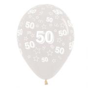 Wholesale Wholesale Joblot Of 20 Packs Of 25 Amscan 50th Birthday Star Balloons 12" Round