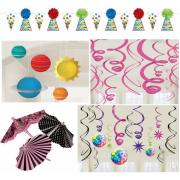 Wholesale One Off Joblot Of 58 Amscan Party Decoration Stock - Swirls, Garlands, Lanterns