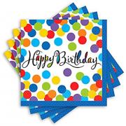 Wholesale Wholesale Joblot Of 32 Amscan Happy Birthday Dots Napkins (Pack Of 36)