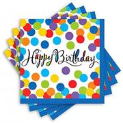 Wholesale Wholesale Joblot Of 32 Amscan Happy Birthday Dots Napkins (Pack Of 36)