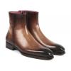 Paul Parkman Brown Burnished Side Zipper Boots Goodyear Welt wholesale boots