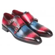Wholesale Paul Parkman Captoe Double Monkstraps Blue & Fuxia