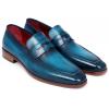 Paul Parkman Men's Penny Loafer Blue & Turquoise Calfskin  wholesale shoes
