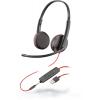 Plantronics Poly Blackwire C3225 Wired 3.5mm Audio Jack / USB-A Headset - Black