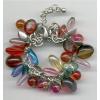 Pink Leafy Charm Bracelet