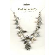 Wholesale Silver And Pearl Charm Necklace