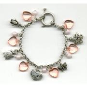 Wholesale Pink Heart Charm Bracelet
