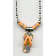Wholesale Orange Flip Flop Necklace