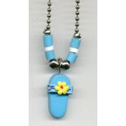 Wholesale Blue Flower Flip Flop Necklace