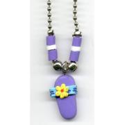 Wholesale Purple Flower Flip Flop Necklace