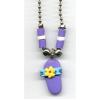 Purple Flower Flip Flop Necklace