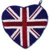 Union Jack Beaded Double Sided Heart Purse