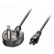 Wholesale Lindy 2m Mains Power Cable UK 3 Pin Plug To IEC C5