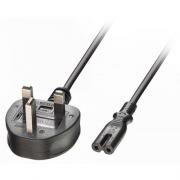 Wholesale Lindy 3m Mains Power Cable UK 3 Pin Plug To IEC C7