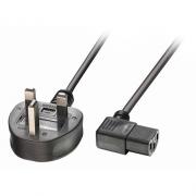 Wholesale Lindy 1m Mains Power Cable UK 3 Pin Plug To Right Angled IEC C13