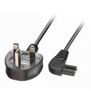 Wholesale Lindy Power Cable Type G (UK-3A) To C7. Black 3.0m