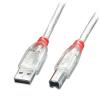 Lindy USB2.0 Cable Type A/B. M/M. Transparent 3.0m wholesale
