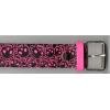 Leather belt - pink skull